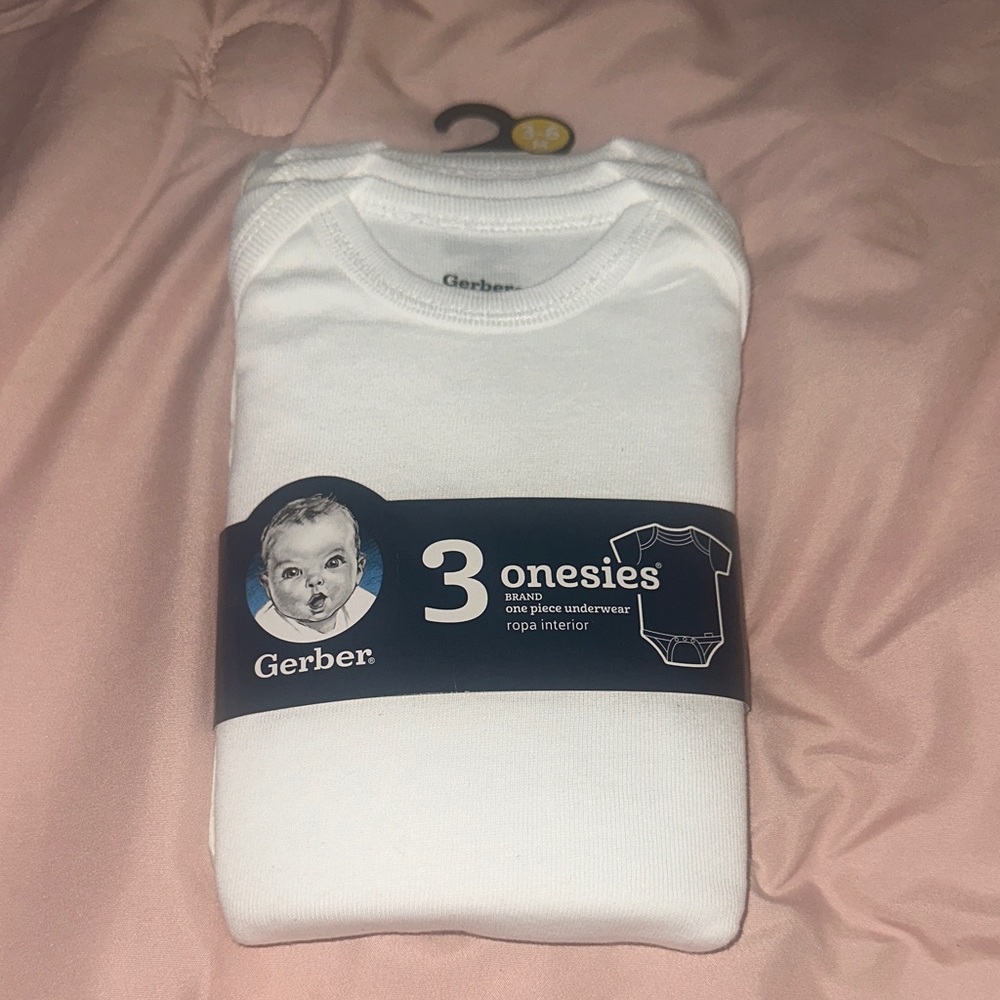 Gerber White Baby Onesie 3-Pack
